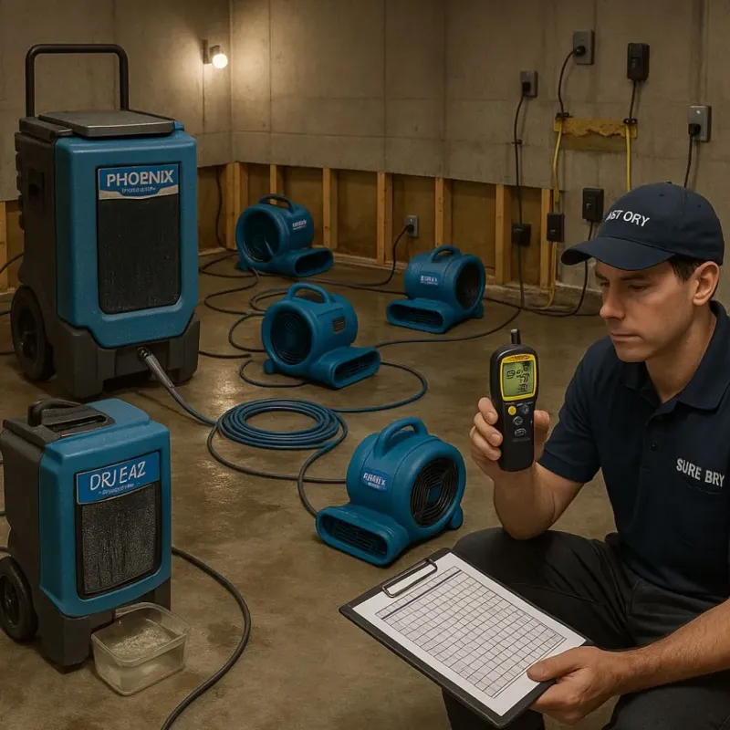 Structural Drying and Dehumidification process in Ferdinand, IN
